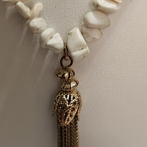 Vintage Hand Crafted Long Magnesite & Alternating Link Chain. - Picture 2 of 6